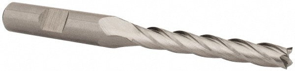 Cleveland C32691 Square End Mill: 1/4 Dia, 1-3/4 LOC, 3/8 Shank Dia, 3-9/16 OAL, 4 Flutes, Cobalt Image