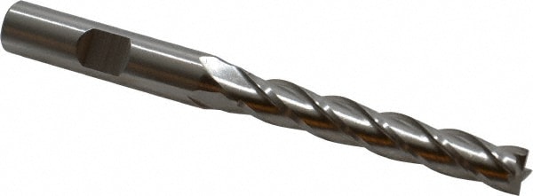 Cleveland C32693 Square End Mill: 5/16 Dia, 2 LOC, 3/8 Shank Dia, 3-1/4 OAL, 4 Flutes, Cobalt Image