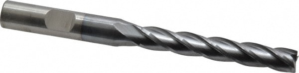 Cleveland C32720 Square End Mill: 5/16 Dia, 2 LOC, 3/8 Shank Dia, 3-3/4 OAL, 4 Flutes, Cobalt 