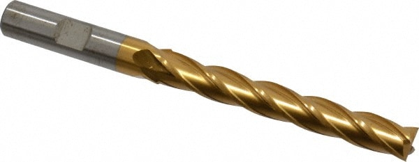 Cleveland C32703 Square End Mill: 11/32 Dia, 2-1/2 LOC, 3/8 Shank Dia, 4-1/4 OAL, 4 Flutes, Cobalt Image