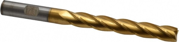 Cleveland C32704 Square End Mill: 3/8 Dia, 2-1/2 LOC, 3/8 Shank Dia, 4-1/4 OAL, 4 Flutes, Cobalt Image