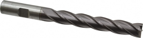 Cleveland C32726 Square End Mill: 1/2 Dia, 3 LOC, 1/2 Shank Dia, 5 OAL, 4 Flutes, Cobalt 