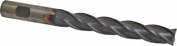 Cleveland C32727 Square End Mill: 5/8 Dia, 4 LOC, 5/8 Shank Dia, 6-1/8 OAL, 4 Flutes, Cobalt 