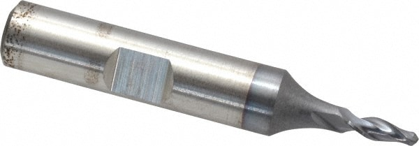 Cleveland C32749 Ball End Mill: 0.125" Dia, 0.375" LOC, 2 Flute, Cobalt 