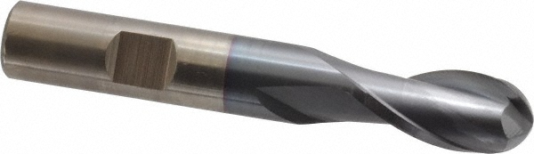 Cleveland C32754 Ball End Mill: 0.5" Dia, 1" LOC, 2 Flute, Cobalt Image