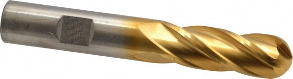 Cleveland C32768 Ball End Mill: 0.5" Dia, 1.25" LOC, 4 Flute, Cobalt Image