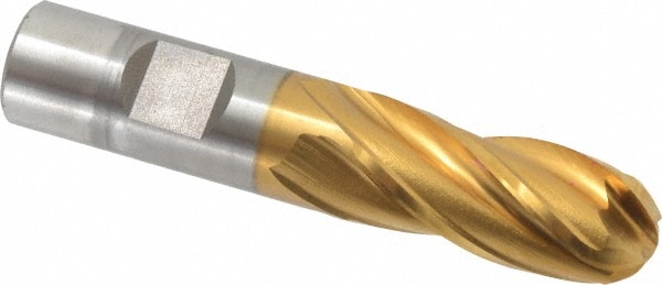 Cleveland C32770 Ball End Mill: 0.75" Dia, 1.625" LOC, 4 Flute, Cobalt 