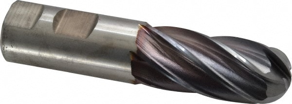 Cleveland C32786 Ball End Mill: 1" Dia, 2" LOC, 6 Flute, Cobalt Image