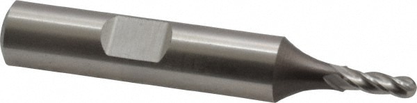 Cleveland C42778 Ball End Mill: 0.125" Dia, 0.375" LOC, 4 Flute, Cobalt 