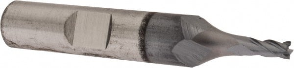 Cleveland C31939 Square End Mill: 1/8 Dia, 1/4 LOC, 1/8 Shank Dia, 2-3/16 OAL, 4 Flutes, Powdered Metal 
