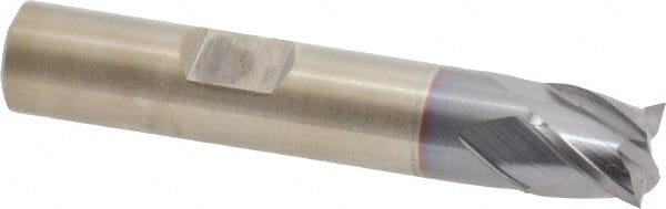 Cleveland C31943 Square End Mill: 3/8 Dia, 3/8 LOC, 3/8 Shank Dia, 2-1/8 OAL, 4 Flutes, Powdered Metal 