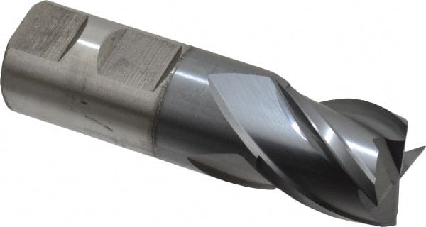 Cleveland C31953 Square End Mill: 1 Dia, 1 LOC, 1 Shank Dia, 3-1/2 OAL, 4 Flutes, Powdered Metal 