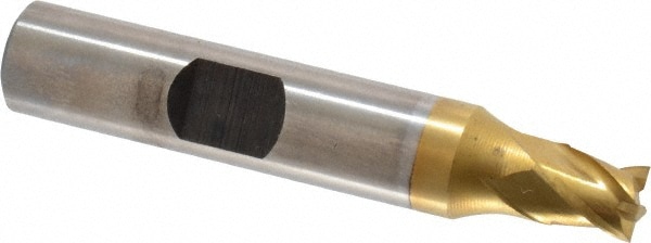 Cleveland C31926 Square End Mill: 1/4 Dia, 1/4 LOC, 3/8 Shank Dia, 2-1/16 OAL, 4 Flutes, Powdered Metal Image