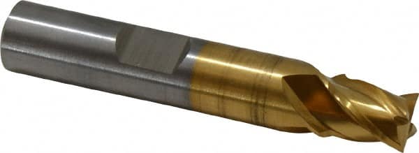 Cleveland C31927 Square End Mill: 5/16 Dia, 3/8 LOC, 3/8 Shank Dia, 2-1/8 OAL, 4 Flutes, Powdered Metal 