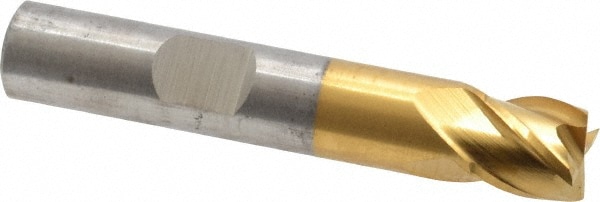 Cleveland C31928 Square End Mill: 3/8 Dia, 3/8 LOC, 3/8 Shank Dia, 2-1/8 OAL, 4 Flutes, Powdered Metal Image