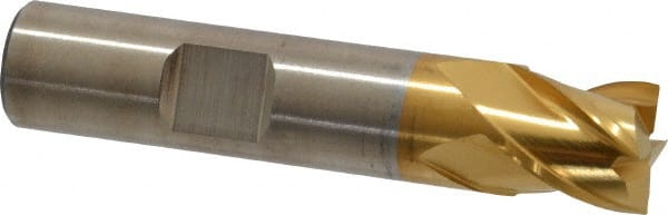 Cleveland C31930 Square End Mill: 1/2 Dia, 1/2 LOC, 1/2 Shank Dia, 2-1/2 OAL, 4 Flutes, Powdered Metal 