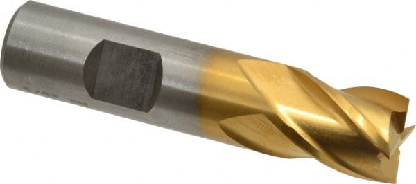 Cleveland C31931 Square End Mill: 5/8 Dia, 5/8 LOC, 5/8 Shank Dia, 2-3/4 OAL, 4 Flutes, Powdered Metal 