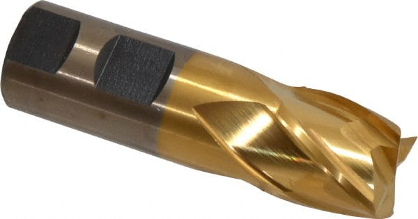 Cleveland C31938 Square End Mill: 1 Dia, 1 LOC, 1 Shank Dia, 3-1/2 OAL, 4 Flutes, Powdered Metal 