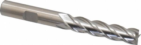 Cleveland C43292 Square End Mill: 3/8 Dia, 1-1/2 LOC, 3/8 Shank Dia, 3-1/4 OAL, 4 Flutes, Powdered Metal 