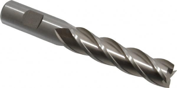 Cleveland C43295 Square End Mill: 3/4 Dia, 3 LOC, 3/4 Shank Dia, 5-1/4 OAL, 4 Flutes, Powdered Metal 