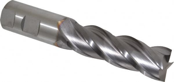 Cleveland C32040 Square End Mill: 1 Dia, 2 LOC, 1 Shank Dia, 5-1/2 OAL, 4 Flutes, Powdered Metal 