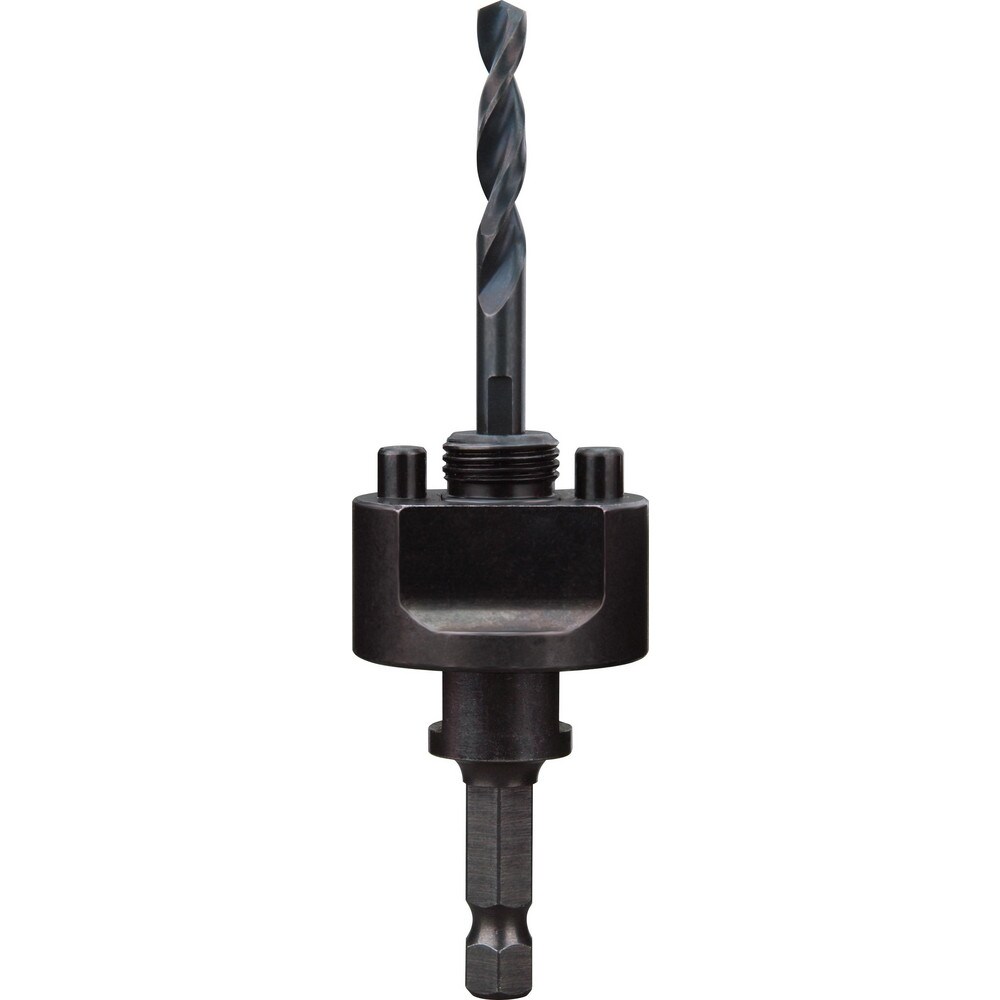 Hole Saw Arbor: 6" Saw Dia, Straight Shank, Drill Pilot