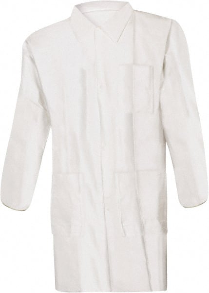 PRO-SAFE KM-LC3-WE-KG-MD Pack of (30) Size M ISO Class 4 White Lab Coat with 3 Pockets 