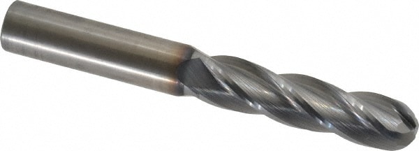 OSG 464-5000-BN08 Ball End Mill: 0.5" Dia, 2" LOC, 4 Flute, Solid Carbide Image