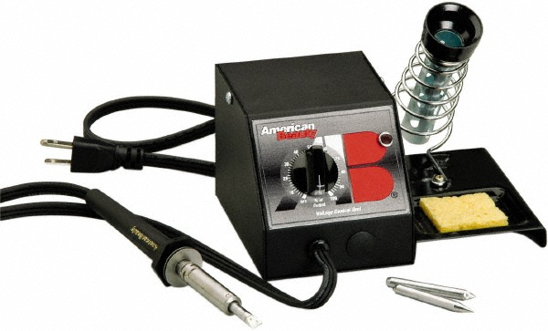 Soldering Station: Analog, 110 & 120V - 1,050 &deg; F Operating Temp, Includes Soldering Iron Holder, Stand & Tip Cleaner