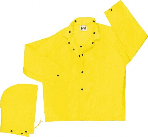 MCR SAFETY 550JM Rain Jacket: Size Medium, Yellow, Nylon 