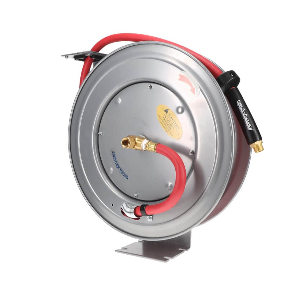 Reelcraft - Hose Reel with Hose: 1/2 ID Hose x 50', Spring Retractable