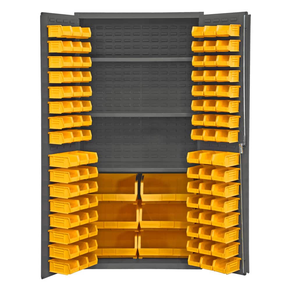 Durham 3501-BDLP-102-3 Bin Steel Storage Cabinet: 36" Wide, 24" Deep, 72" High 