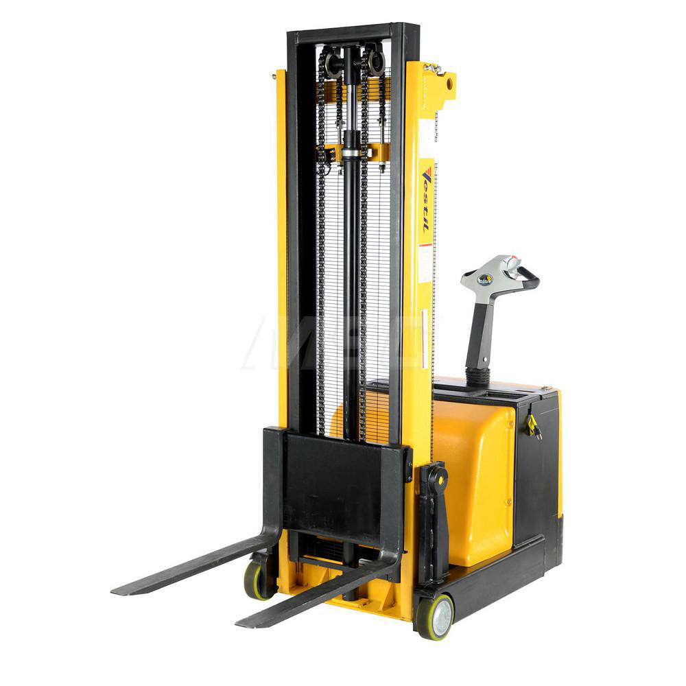 Vestil 1,100 Lb Capacity, 118" Lift Height, Battery Operated Stacker