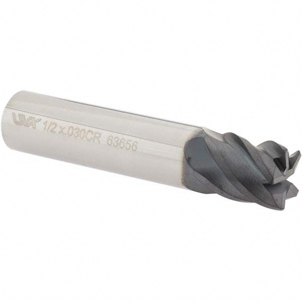 OSG 20555001 Corner Radius End Mill: 1/2" Dia, 5/8" LOC, 0.03" Radius, 5 Flutes, Solid Carbide Image