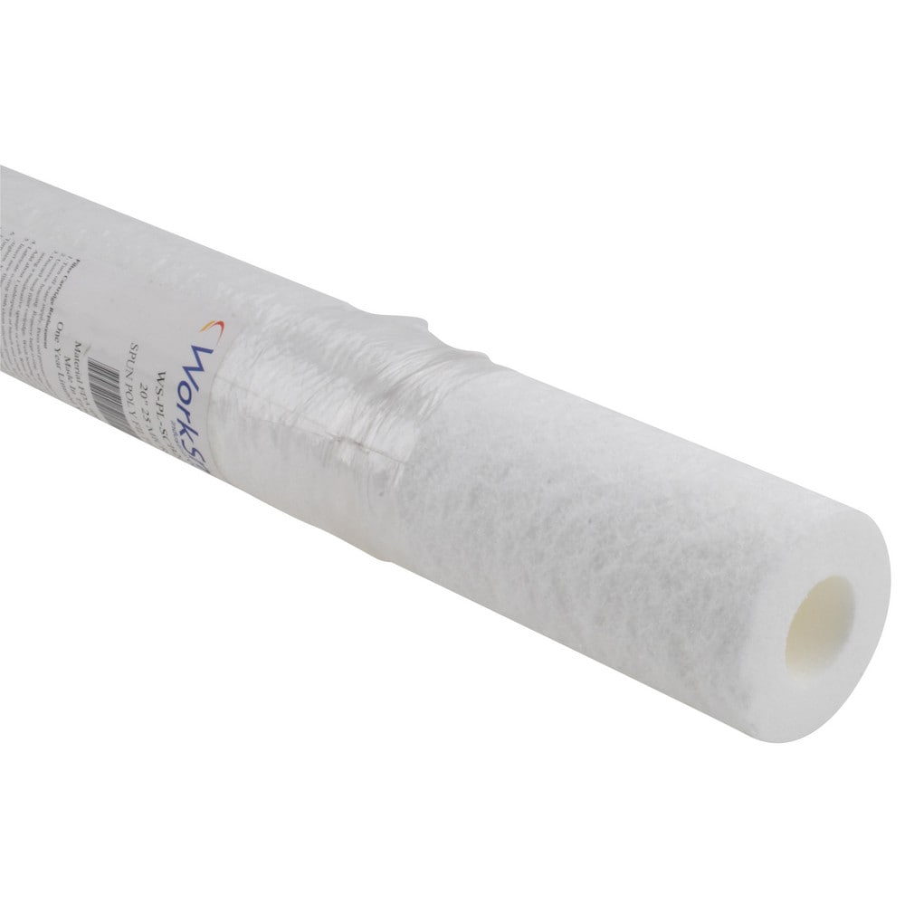 Plumbing Cartridge Filter: 2-1/2" OD, 20" Long, 25 micron, Polypropylene