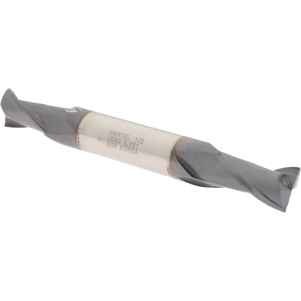 Hertel EF99921326 Square End Mill: 1/2 Dia, 13/16 LOC, 1/2 Shank Dia, 4-1/8 OAL, 2 Flutes, High Speed Steel Image