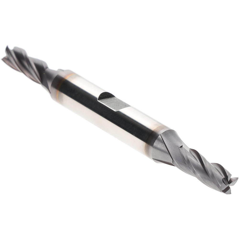 Square End Mill: 1/4" Dia, 4 Flutes, 5/8" LOC, High Speed Steel, 30 ° Helix