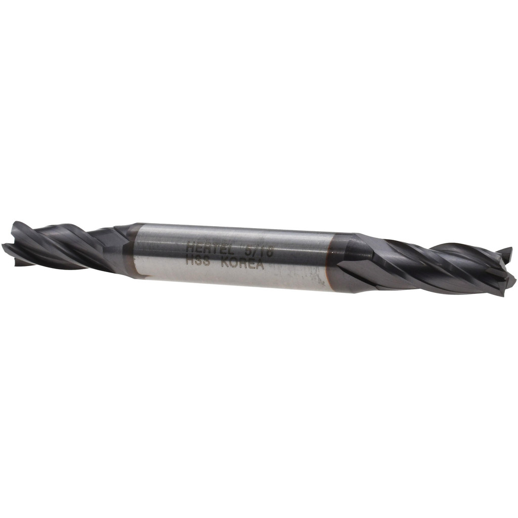 Hertel EF053020 Square End Mill: 5/16 Dia, 3/4 LOC, 3/8 Shank Dia, 3-1/2 OAL, 4 Flutes, High Speed Steel Image