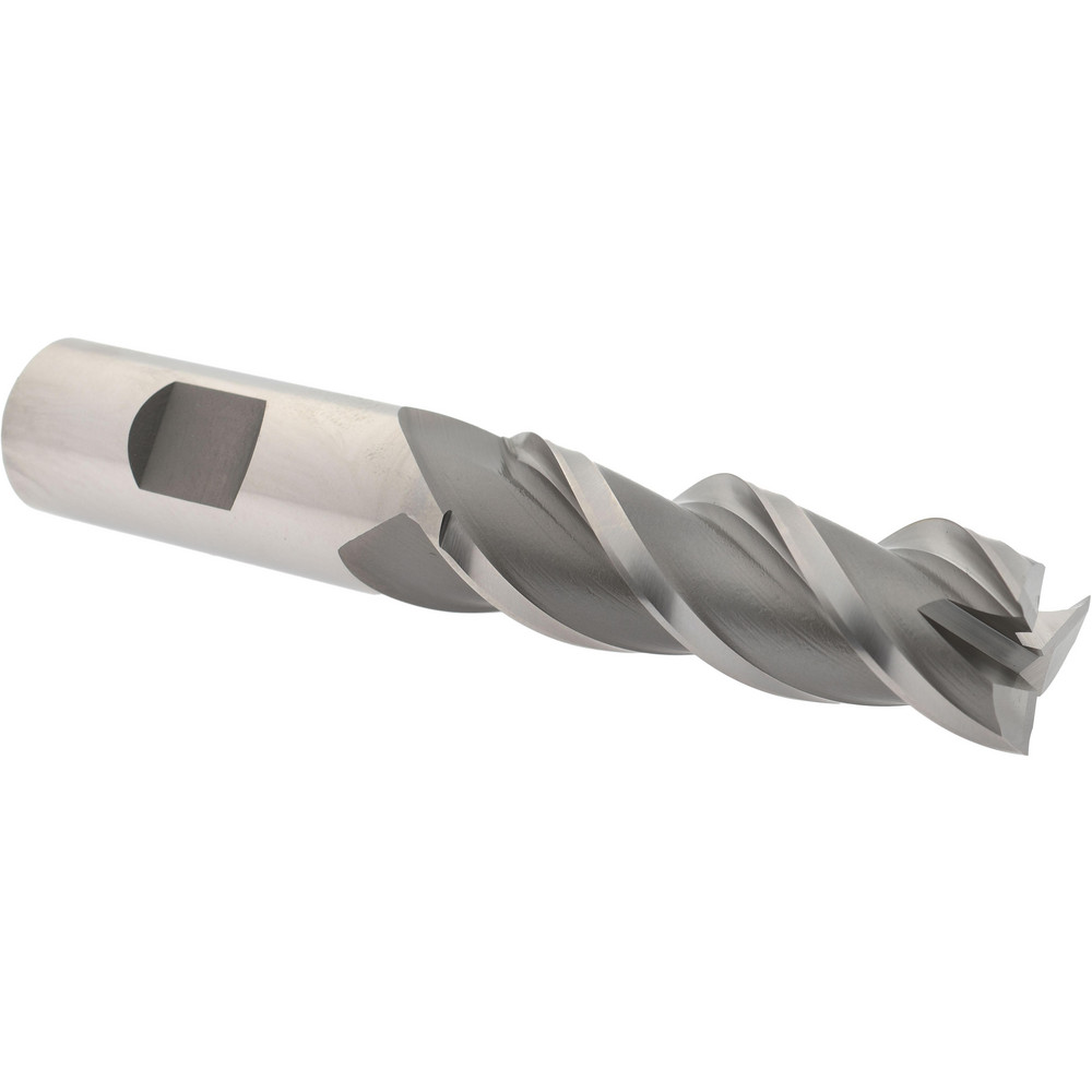 E999921222 Square End Mill: 3/4 Dia, 2-1/4 LOC, 3/4 Shank Dia, 4-1/2 OAL, 3 Flutes, Powdered Metal  
