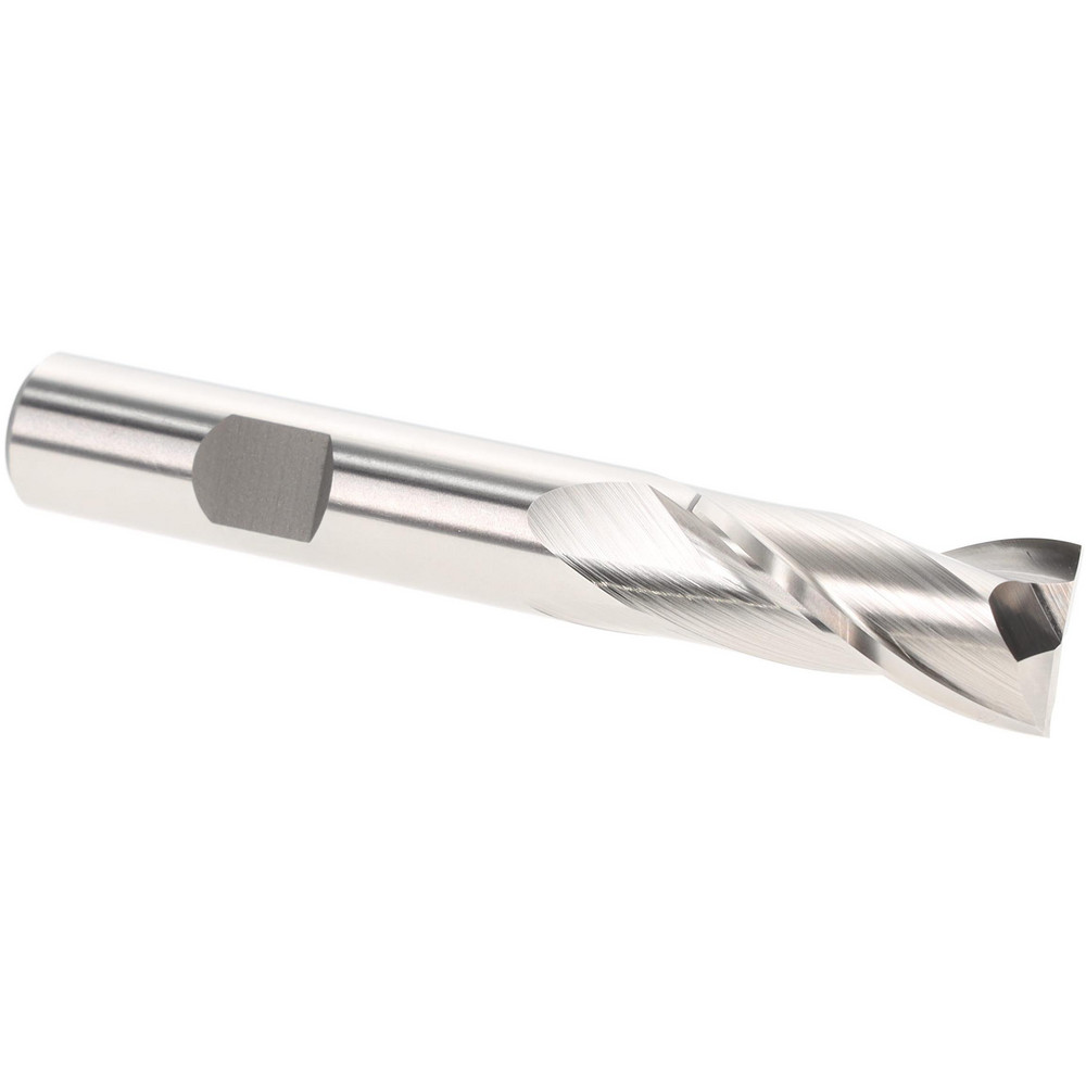 Square End Mill: 37/64" Dia, 2 Flutes, 1-1/8" LOC, High Speed Steel, 30 ° Helix