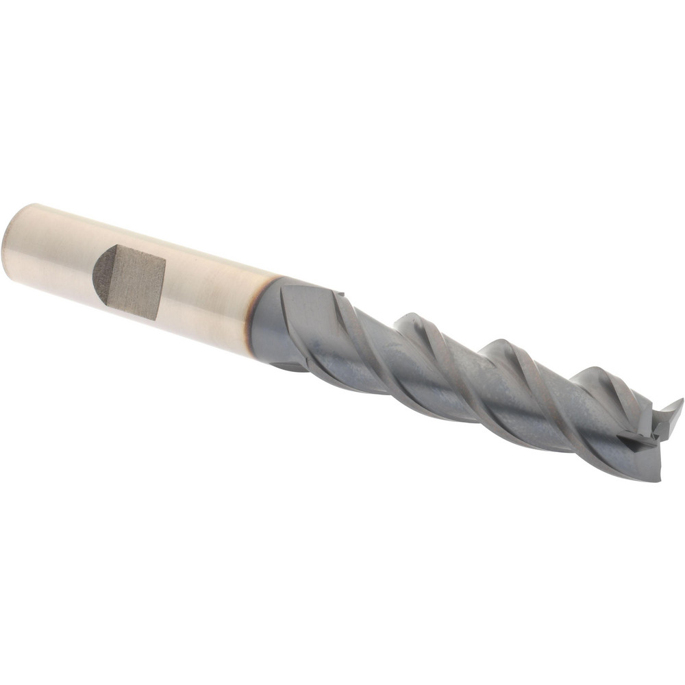 ED99921200 Square End Mill: 3/8 Dia, 1-1/2 LOC, 3/8 Shank Dia, 3-1/4 OAL, 3 Flutes, Powdered Metal  