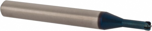 G8C2600802 Corner Radius End Mill: 1/8" Dia, 0.05" LOC, 1/32" Radius, 4 Flutes, Solid Carbide  