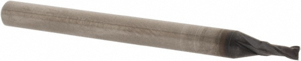 EM95996201 Square End Mill: 0.062 Dia, 9/64 LOC, 1/8 Shank Dia, 1-1/2 OAL, 2 Flutes, Solid Carbide  