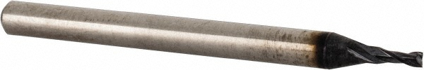 EM95995201 Square End Mill: 0.052 Dia, 9/64 LOC, 1/8 Shank Dia, 1-1/2 OAL, 2 Flutes, Solid Carbide  