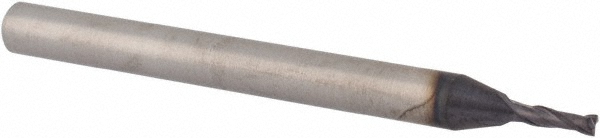 EM95994701 Square End Mill: 3/64 Dia, 9/64 LOC, 1/8 Shank Dia, 1-1/2 OAL, 2 Flutes, Solid Carbide  
