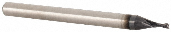 EM95994301 Square End Mill: 0.043 Dia, 3/32 LOC, 1/8 Shank Dia, 1-1/2 OAL, 2 Flutes, Solid Carbide  