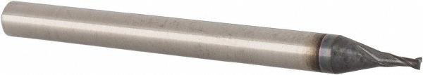 EM95994001 Square End Mill: 0.04 Dia, 3/32 LOC, 1/8 Shank Dia, 1-1/2 OAL, 2 Flutes, Solid Carbide  