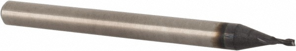 EM95993501 Square End Mill: 0.035 Dia, 0.07 LOC, 1/8 Shank Dia, 1-1/2 OAL, 2 Flutes, Solid Carbide  