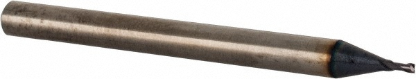 EM95993101 Square End Mill: 1/32 Dia, 0.055 LOC, 1/8 Shank Dia, 1-1/2 OAL, 2 Flutes, Solid Carbide  