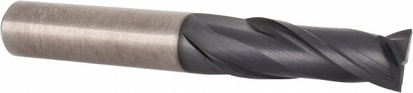 EM15402401 Square End Mill: 3/8 Dia, 1 LOC, 3/8 Shank Dia, 2-3/4 OAL, 2 Flutes, Solid Carbide  